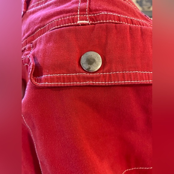 MXM Retro Red&White Carpenter Style Capris Size 24 - Picture 9 of 12